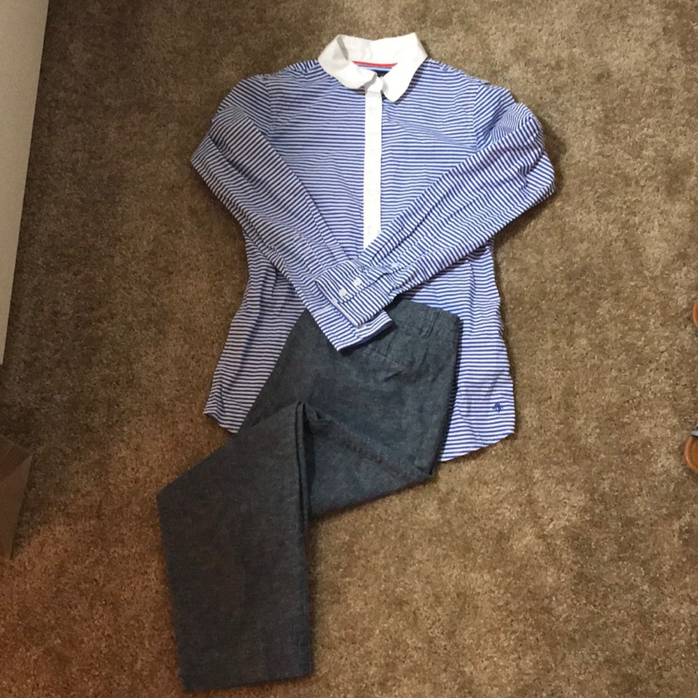 Linen pants, gently worn.